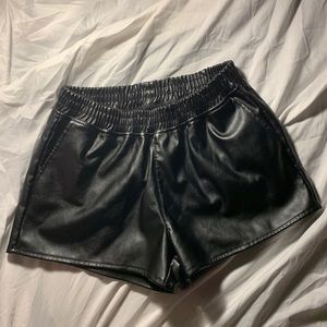 Black Pleather Shorts